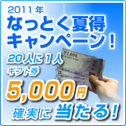 2011ǯʤäȤڡ󡪡20ͤ1ͥեȷ5,000ߤμ¤롪